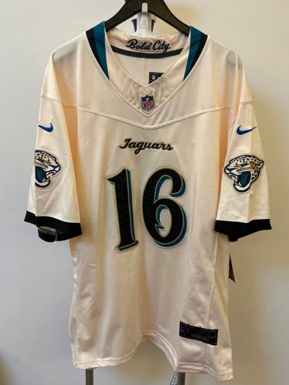 Trevor Lawrence Cream Stitched Jersey Vapor